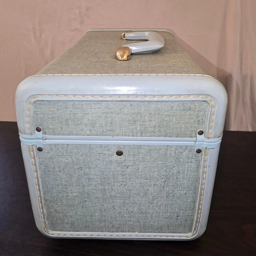 Samsonite Train Case OS Womens Blue Vintage Shwayder Bros Vanity Box Luggage